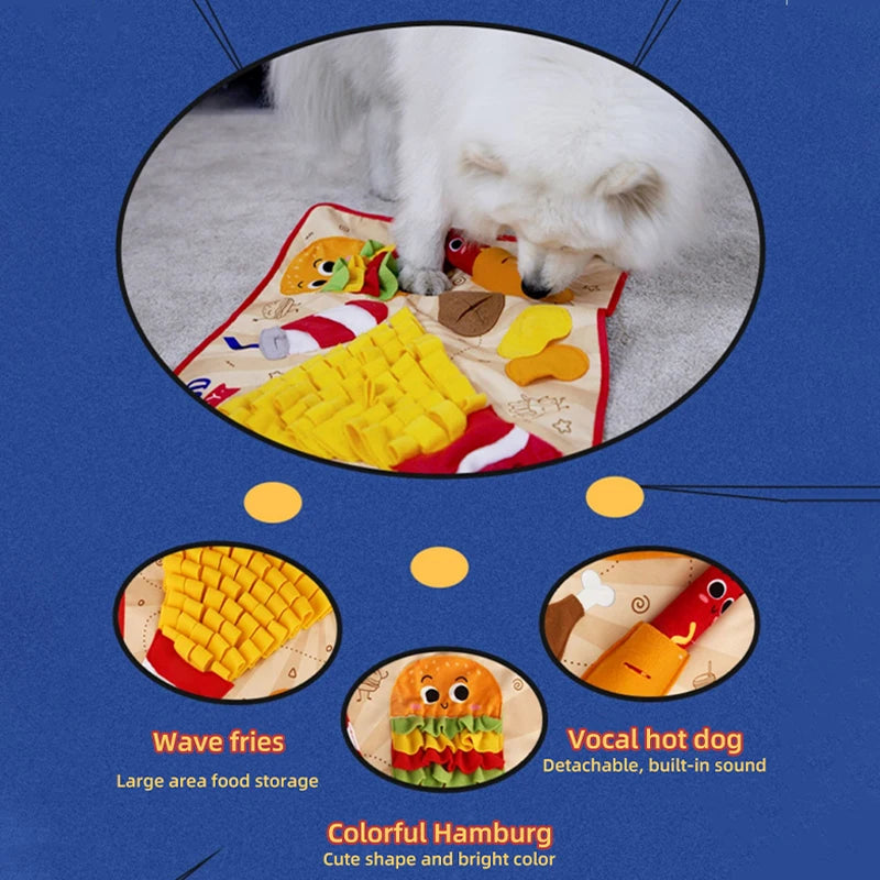 Dog Toys Olfactory Pad Puzzle Toy for Dog Molar Training Hidden Food Plush Toys