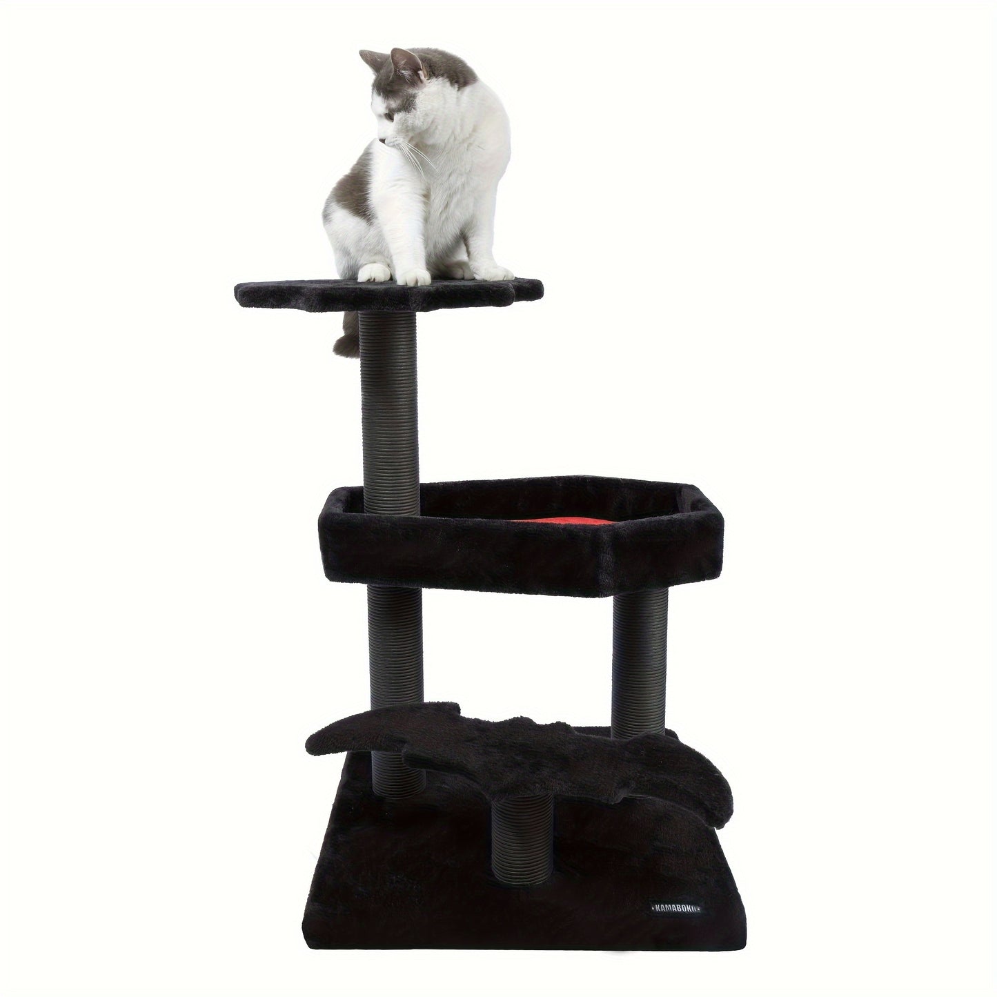 Spooky Gothic Cat Tower - 30.3" Black Cat Condo with Coffin Bed, Scratching Posts, and Perches for Indoor Cats - Perfect for Halloween Feline Fun